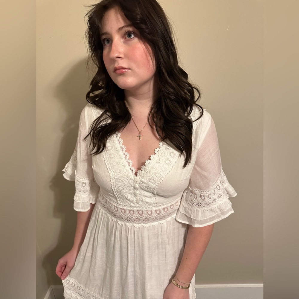 Lace white sundress